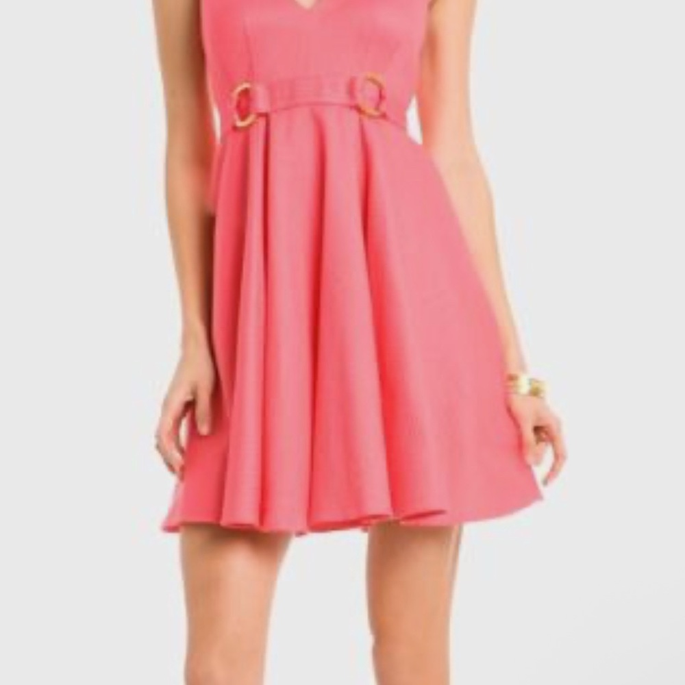 NWT Marciano Coral (vinca color) halter Mini Dress with Gold Accents size 4